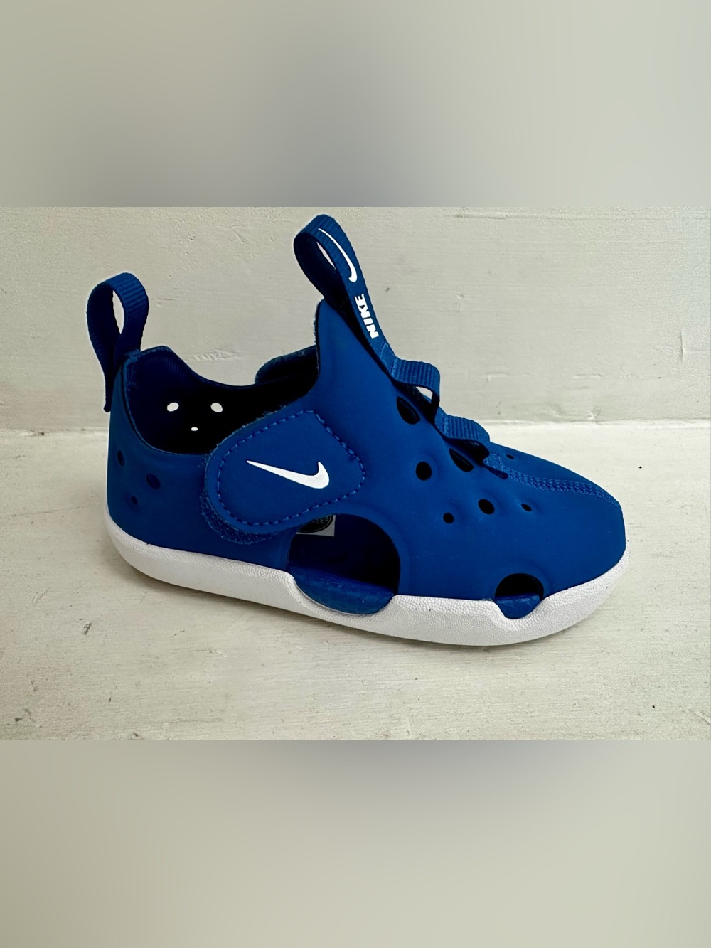 Nike Kids Navy and White Slip-On Sneaker with Iconic Swoosh